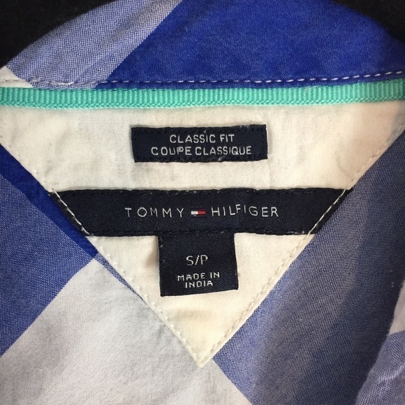 Tommy Hilfiger Classic Fit Shirt Womens Small Blue White Cotton Button Up Top - Picture 6 of 11